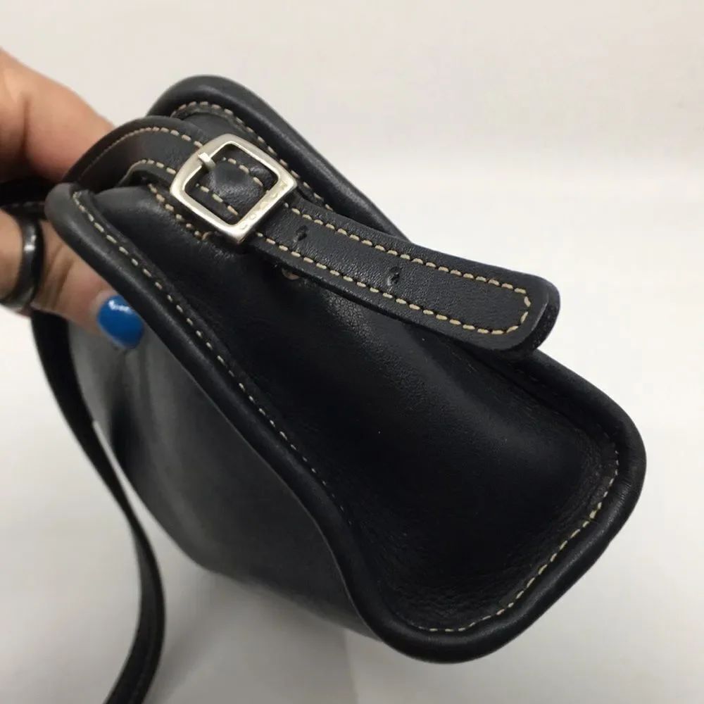 Coach Vintage 1999 Black Mimosa Zip Leather Crossbody Camera Bag - 9” x 5.5” - Picture 6 of 17
